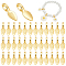 50Pcs Alloy Glue-on Flat Pad Bails, Lead Free and Cadmium Free, Leaf, Golden, 21x8x6mm, Hole: 4x6mm