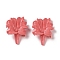 Synthetic Coral Beads, Dyed, Flower, Salmon, 32x23.5x9.5mm, Hole: 1.2mm