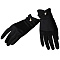 Satin Cloth Bride Gloves, with Plastic Imitation Pearls, Black, 235x82x4mm