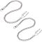 2Pcs Stainless Steel Clip Pocket Watch Chain, Vintage Metal Pocket Vest Chain, with Snap Clasp, Stainless Steel Color, 302x6mm