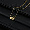 Alloy Letter Heart Pendant Necklaces for Women, Golden, Letter O, 15.75 inch(40cm)