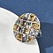 304 Stainless Steel Cuff Open Rings, Round, Statement Rings, Ion Plating(IP), Golden & Stainless Steel Color, 25mm, Inner Diameter: 17mm