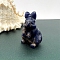 Natural Sodalite Carved Healing Rabbit Figurines, Reiki Energy Stone Display Decorations, 50mm