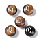 Natural Tiger Eye Beads, Rondelle with Letter, Letter Q, 8.5~9x5~5.5mm, Hole: 1.2mm
