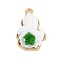 Alloy Pendants, Chinese Cabbage Pendants, with Resin , Golden, 19.5x13x7mm, Hole: 1.5mm