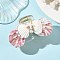 Bowknot Shape Natural Shell Claw Hair Clips, Plastic & Synthetic Turquoise Hair Accessories for Women and Girls, Pale Violet Red, 40x77x52mm
