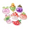 Luminous Transparent Resin Cabochons, Vegetables, with Paillette, Glow in the Dark, Mixed Color, 19~28x18~22x6~7mm
