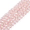 Electroplate Glass Beads Strands, AB Color Plated, Faceted, Rondelle, Pink, 8x6mm, Hole: 1mm, about 60~62pcs/strand, 39~40cm