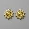 Golden Alloy Pendants, with Rhinestone, Heart Charm, Citrine, 17.5x15.5x4mm, Hole: 1.8mm