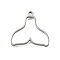 304 Stainless Steel Hollow Pendants, Anti-Tarnish, Fishtail, 27x28.5x3mm, Hole: 2mm