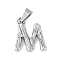 Non-Tarnish 304 Stainless Steel Pendants, Bamboo Style, Stainless Steel Color, Letter.M, 19x16x3mm, Hole: 3x7mm