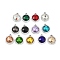 K5 Glass Pendants, Alloy Findings, UV Plated, Flat Round, Platinum, 16x13.5x5.5mm, Hole: 1.8mm