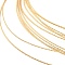 Copper Wire for Jewelry Making, Textured Round, Real 18K Gold Plated, 21 Gauge, 0.7mm, about 16.40 Feet(5m)/Strand