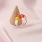 Dried Flower Clear Resin Finger Rings, Red, US Size 8 1/2(18.5mm)