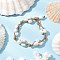 Natural Cultured Freshwater Pearl Large Hole Beaded Bracelets, Adjustable Korean Waxed Polyester Cord Bracelets, Floral White, 7-3/4 inch(19.6cm)
