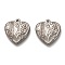 Non-Tarnish 304 Stainless Steel Pendants, Heart with Flower, Stainless Steel Color, 19.5x18x4mm, Hole: 1.6mm