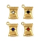 304 Stainless Steel Charms, with Rhinestone, Candy Charm, Real 18K Gold Plated, Ion Plating(IP), Mixed Color, 14.5x11.5x5.5mm, Hole: 1.6mm