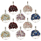 10Pcs 5 Styles Natural Amethyst & Lapis Lazuli & Rose Quartz & Garnet & Flower Amazonite Chip Tree of Life Big Pendants, Tibetan Style Alloy Flat Round Charms, Antique Silver, 54.5mm, Pendant: 42.5~43x38.5~39.5x5~6mm, Hole: 4.5~5mm, 2pcs/style