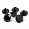 Diamond Shape Grade A Cubic Zirconia Cabochons, Faceted, Black, 2.5mm