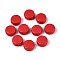 Acrylic Beads, Flat Round, Red, 7x4mm, Hole: 1.8mm, about 3500pcs/500g