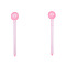 Plastic Tiny Ball Stud Earrings, Post Earrings for Women, Flamingo, 14x2.5mm, Pin: 0.9mm