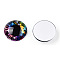 Glass Cabochons, Half Round with Eye, Colorful, 20x6.5mm
