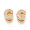 Brass Micro Pave Clear Cubic Zirconia Beads, Letter, Nickel Free, Letter G, 9.5x8x5mm, Hole: 3X1.8mm
