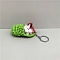 Cute Sleepy Cat Keychain, Slippers Cat Plush Bag Pendant Keychain, Green, 140mm