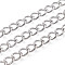 Brass Curb Chains, Unwelded, with Spool, Platinum, 7x5x2.5mm, about 32.81 Feet(10m)/Roll