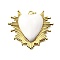 Brass Enamel Pendants, Rack Plating, Heart, Long-Lasting Plated,  Lead Free & Cadmium Free, Real 18K Gold Plated, with Jump Ring, White, 29.5x33.5x6mm, Hole: 3mm
