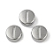 Anti-Tarnish 304 Stainless Steel Beads, Flat Round with Letter, Stainless Steel Color, Letter I, 7x3.8mm, Hole: 1.8mm