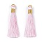 Polyester Tassel Big Pendant Decorations, Pearl Pink, 83mm, Hole: 8x6.5mm