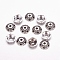Tibetan Style Alloy Bead Caps, Apetalous, Lead Free & Cadmium Free and Nickel Free, Antique Silver, about 10mm in diameter, 3mm thick, hole: 2mm
