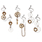 3 Styles Gear Alloy Clip-on Earrings for Women, Left and Right, Antique Bronze & Platinum, 44~56x14.5~25mm