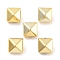 CCB Plastic Beads, Faceted, Cube, Golden, 10x10x10mm, Hole: 2mm