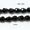 Crystal Glass Beads Strands, Faceted, teardrop, Black, 7x5mm, about 65~67pcs/strand, 18~18.5 inch(45.5~46.9cm)