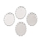 Non-Tarnish 316 Surgical Stainless Steel Tray Settings, Lace Edge Bezel Cups, Oval, Stainless Steel Color, 26x19x3mm