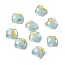 Transparent Resin Cabochons, Square, Light Blue, Star Pattern, 19x19x8mm