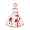 Alloy Enamel Pendants, Halloween Themes Charms, Golden, Clothes, 27.5x19.5x1.2mm, Hole: 2mm