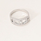 Brass Pave Cubic Zirconia Hollow Geometric Finger Rings for Women, Silver, 7mm, Inner Diameter: Adjustable