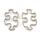 Tibetan Style Alloy Linking Rings, Puzzle Autism Symbol, Cadmium Free & Nickel Free & Lead Free, Antique Silver, 30.5x18x2.5mm, about 666pcs/1000g
