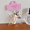 Cute Fluffy Wool Rabbit Keychain, Hanging Decoration, White, 70~85mm