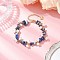 Natural Lapis Lazuli Chip Beaded Bracelets for Women, with Shell Pearl, 7-5/8~7-7/8 inch(19.5~19.9cm)