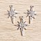 10Pcs Zinc Alloy Rhinestone Pendants, Star Charm, Platinum, 29x22mm