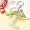 Resin & Acrylic Keychain, with Faux Suede Tassel Pendant & Alloy Findings, Letter L, 9.5cm