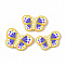 Handmade Polymer Clay Cabochons, Butterfly, Yellow, 13~15x19~21x2mm