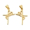 Rack Plating Brass Pendants, Long-Lasting Plated, Cadmium Free & Lead Free, Faith Cross Charm, Real 18K Gold Plated, 25x16.5x1.5mm, Hole: 4x3.5mm