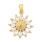 Brass Micro Pave Clear Cubic Zirconia Pendants, Flower, Real 18K Gold Plated, 20x17x4mm, Hole: 5x2.5mm