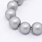 Round Shell Pearl Frosted Beads Strands, Light Grey, 10mm, Hole: 1mm, about 40pcs/strands, 15.7 inch