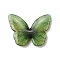 Epoxy Resin Cabochons, Butterfly, with Magnet & Glitter Powder, Green, 30x40x6mm